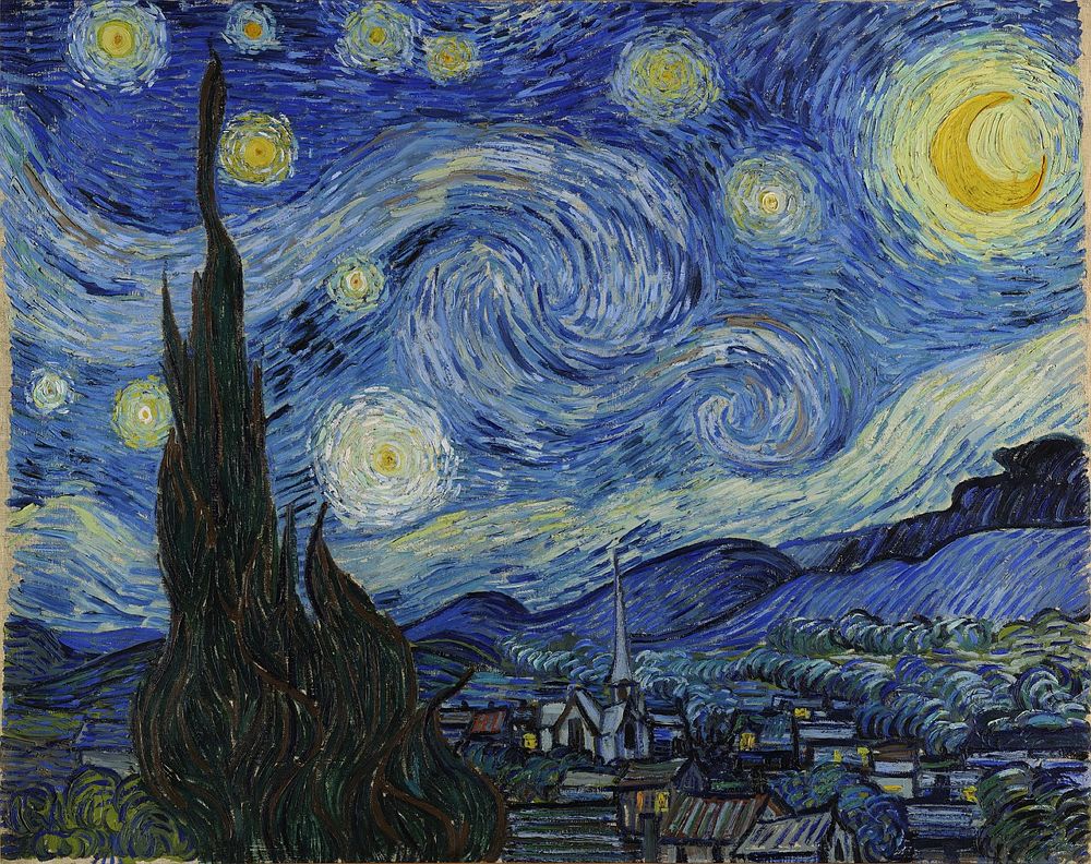 Van Gogh Starry Night versus Puggy Night The Starry Night